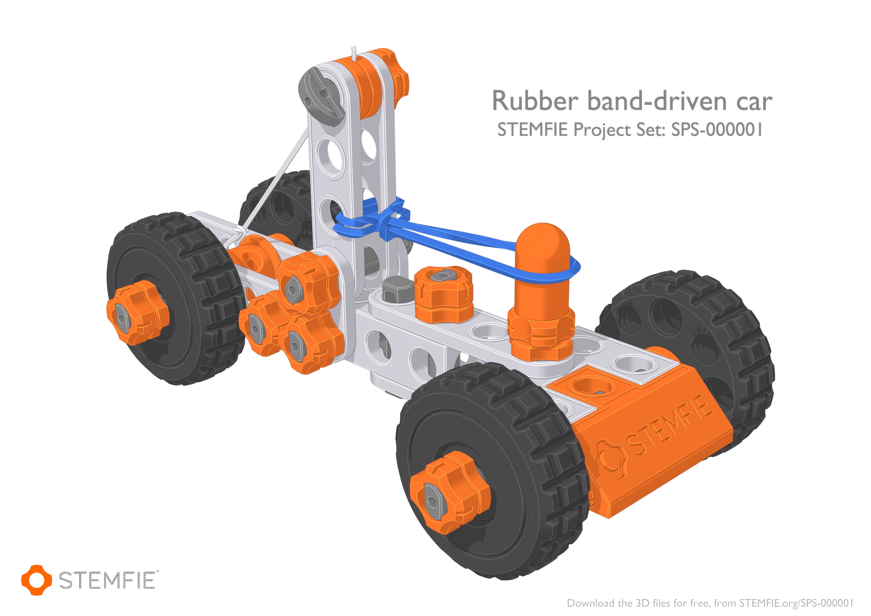 STEMFIE rubber-band-driven car preview image 1